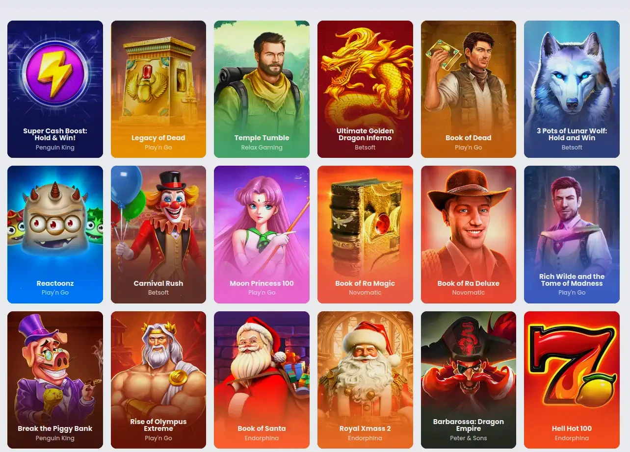 Playboom Casino welkomstbonus overzicht met slots en free spins